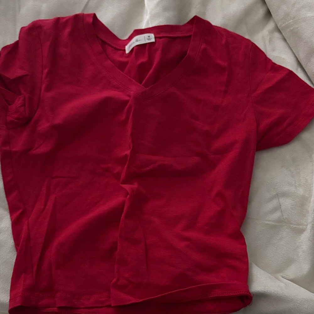 Vibrant Red Kids V-Neck T-Shirt